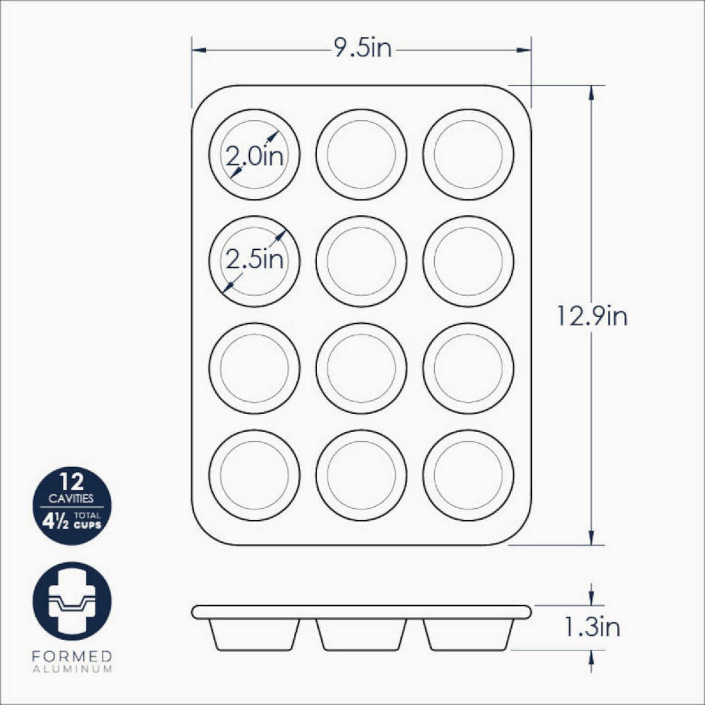 NordicWare Naturals 12 Cavity Muffin Pan Image 2