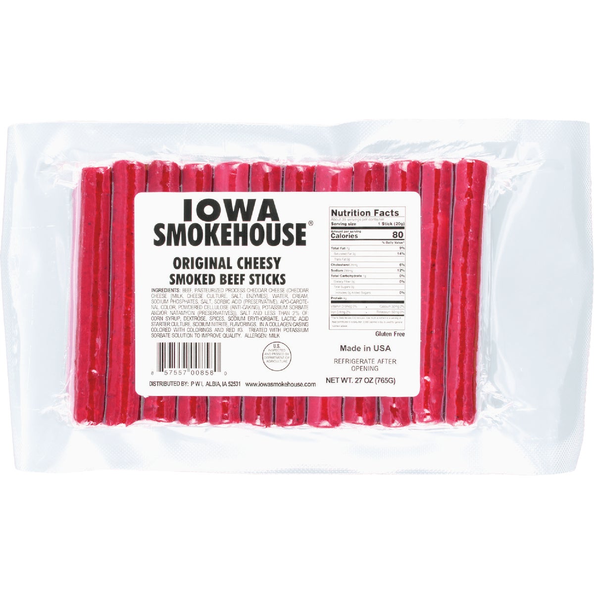 Iowa Smokehouse 27 Oz. Original Beef Sticks