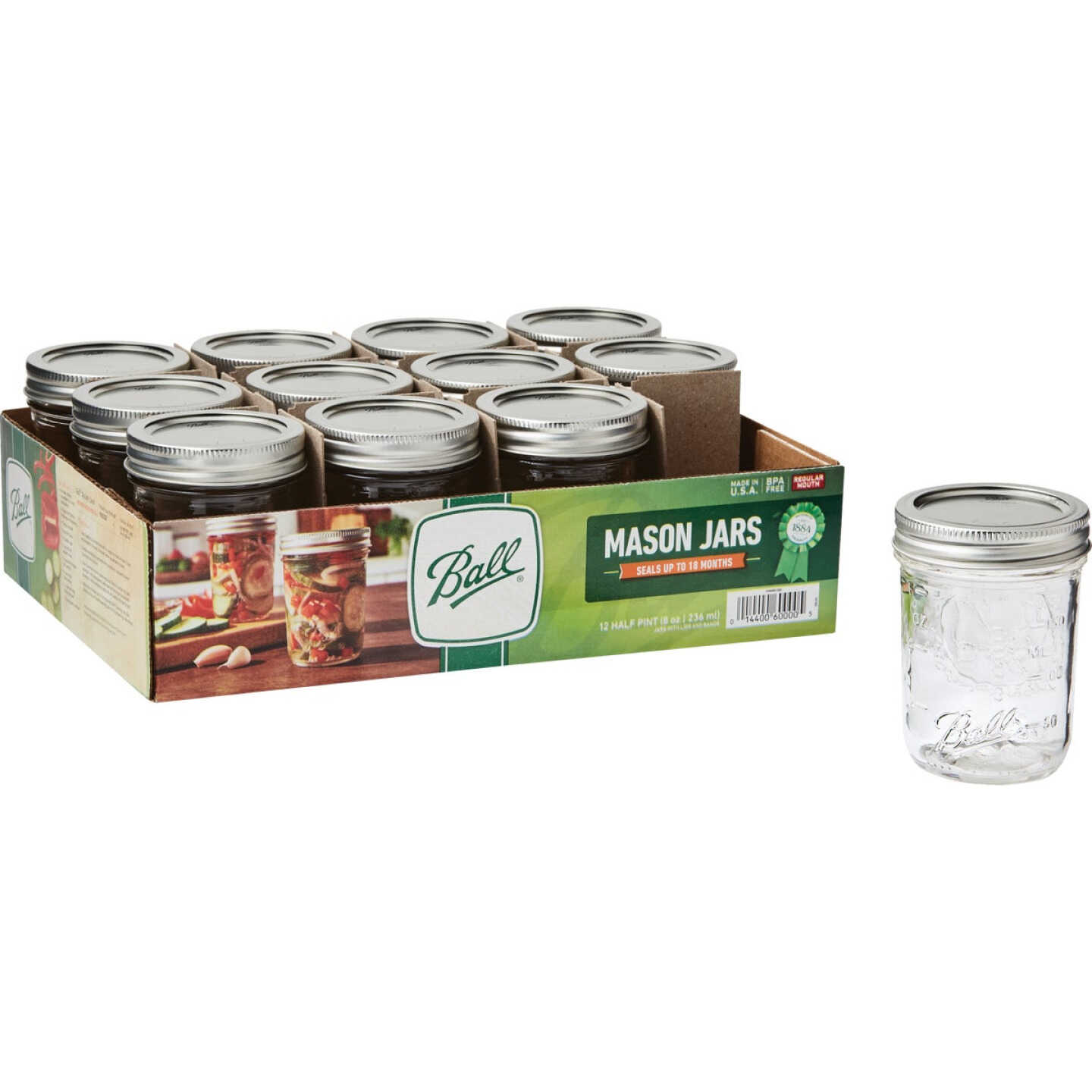 Ball 8 Oz. Regular Mason Jar (12-Count) Image 1