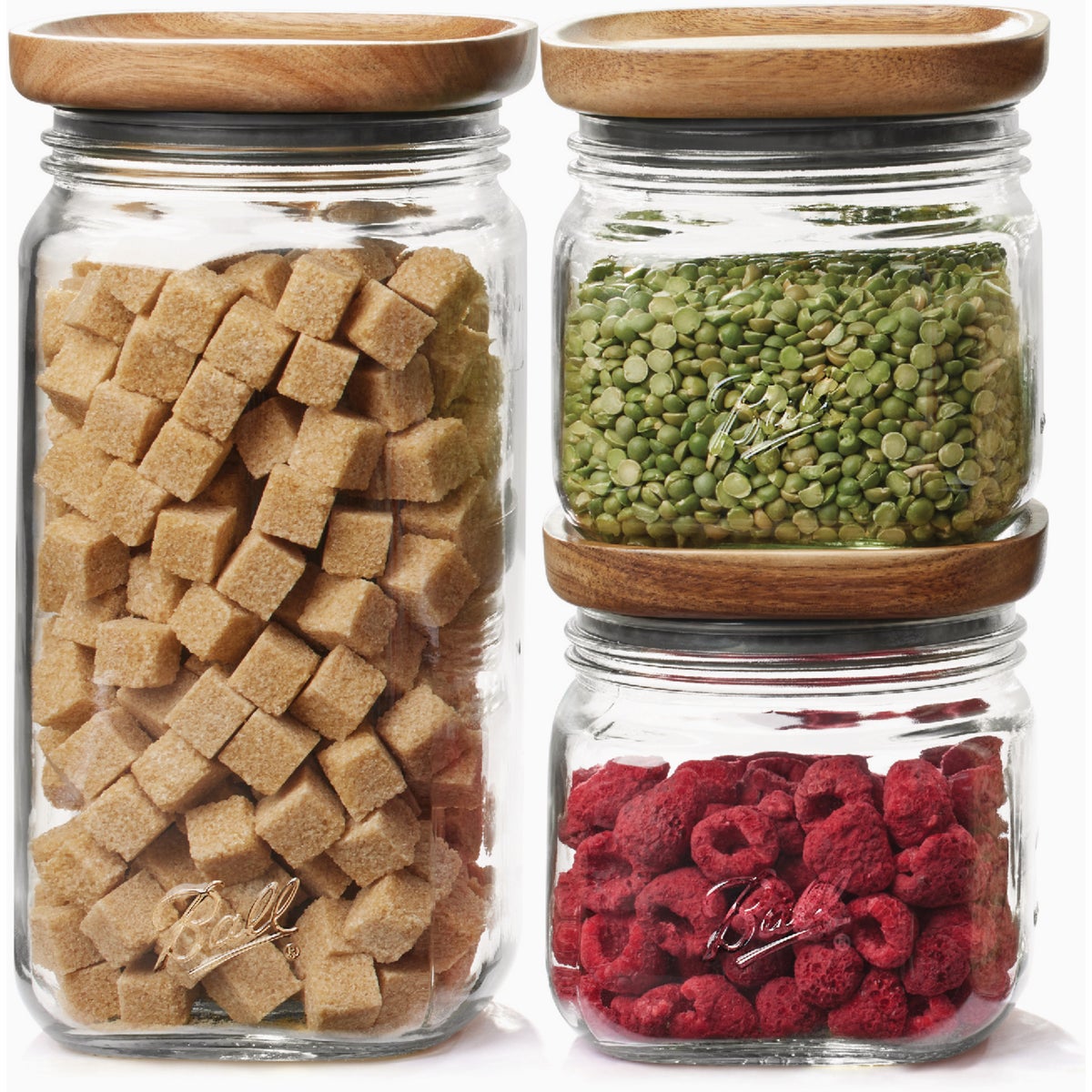 Ball 4 Cup Stack & Store Jar with Wooden Lid Image 4
