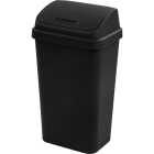Sterilite 13 Gal. Black Swing Top Wastebasket Image 1