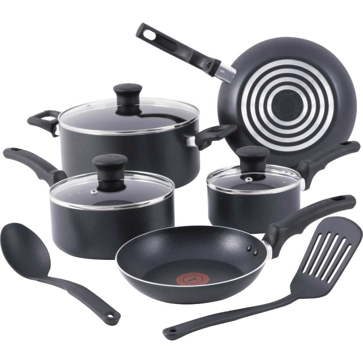 TFAL Essential Black Non-Stick Cookware Set (10-Piece) Image 1