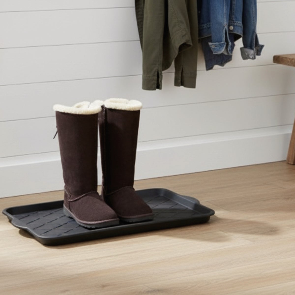 Diamond Design 14 In. x 25 In. Black Plastic Contoured Boot Tray Image 3