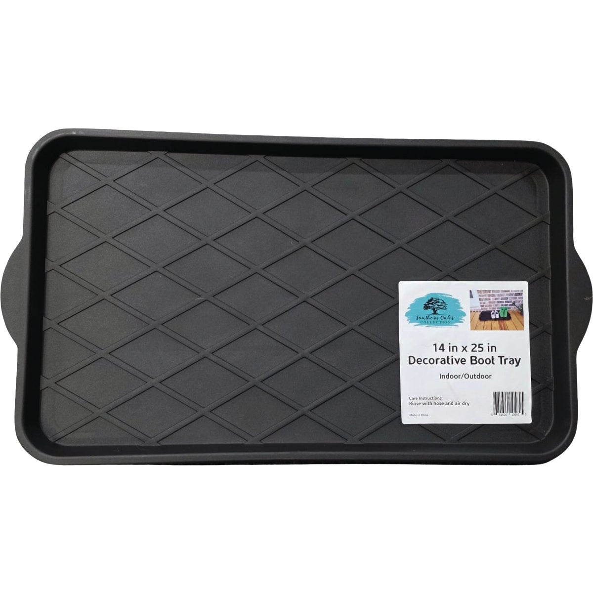 Diamond Design 14 In. x 25 In. Black Plastic Contoured Boot Tray Image 4