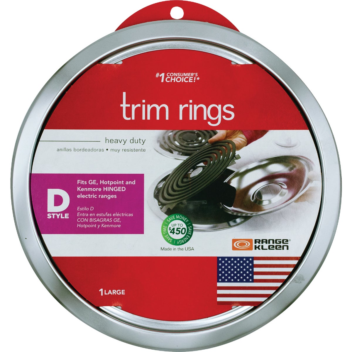 Range Kleen Style D Large 8 In. Chrome Trim Ring Image 2