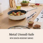 Calphalon 3 Qt. Ceramic Nonstick Saute Pan with Lid, Flour Image 3