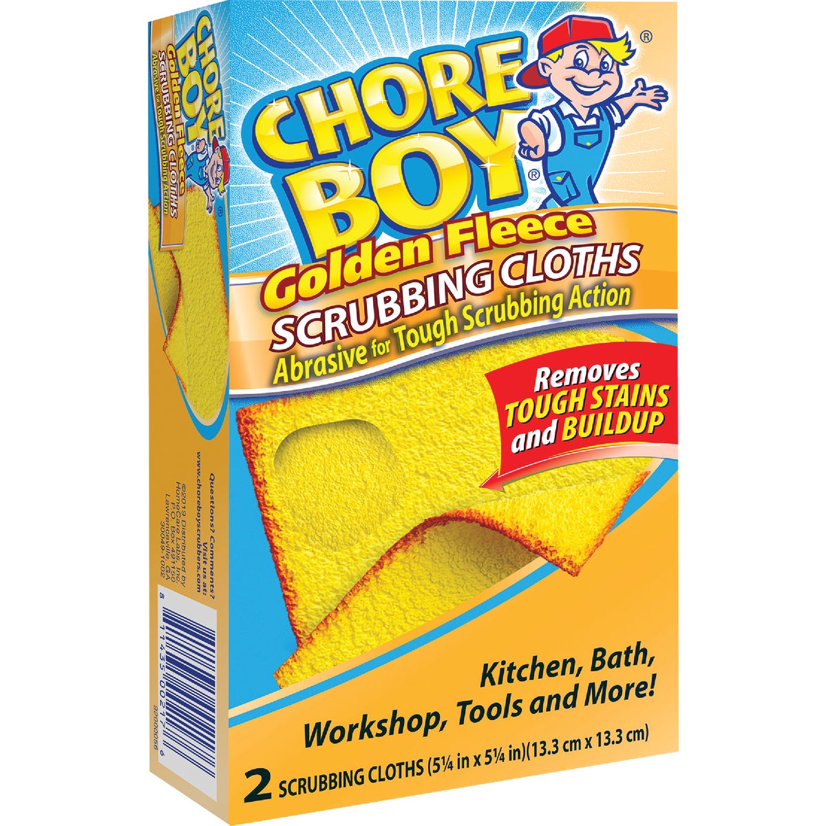 Chore Boy Golden Fleece Non-Metallic Cloth Sponges & Woven Scrubbers (2-Pack)