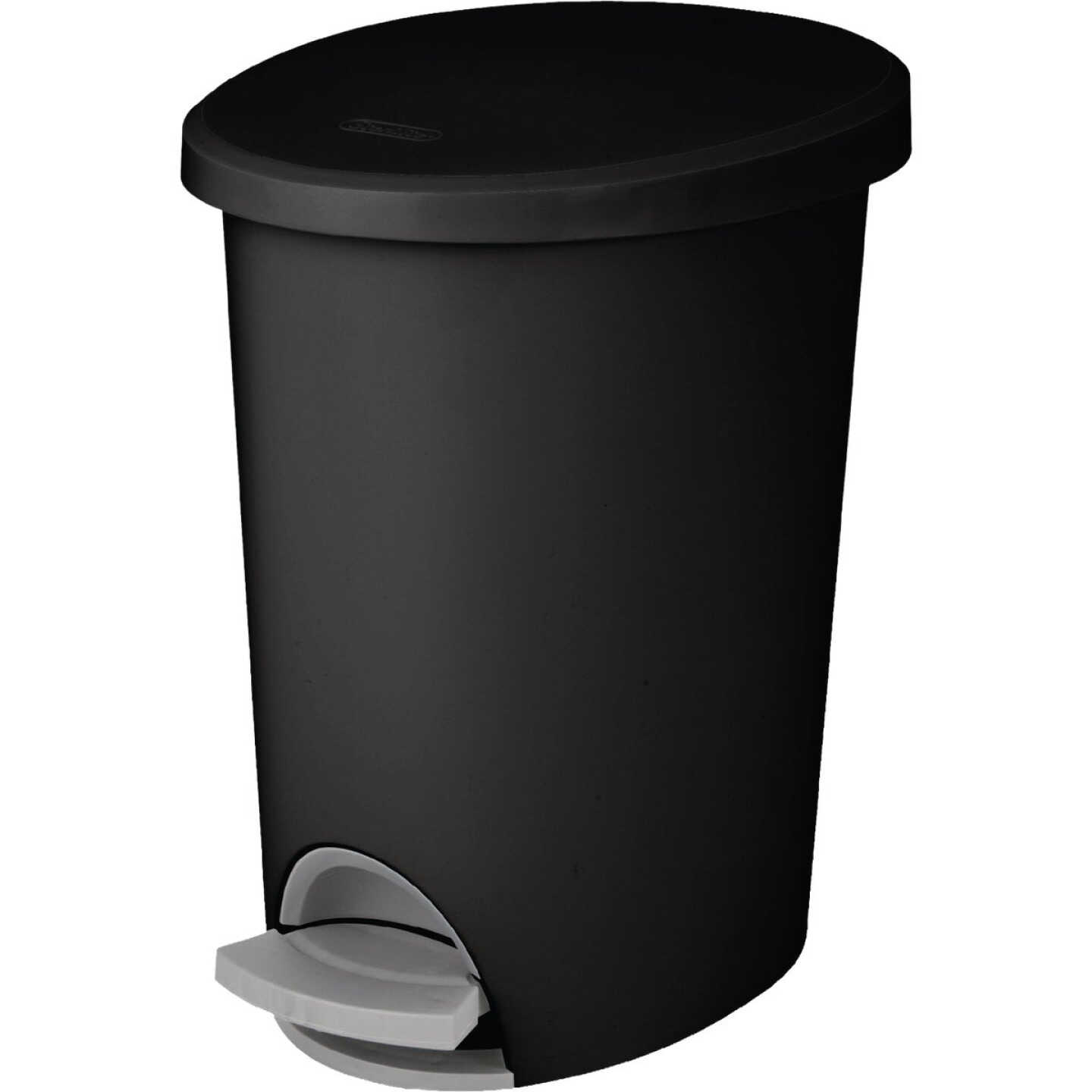 Sterilite 2.6 Gal. Black Ultra Step-On Wastebasket Image 1