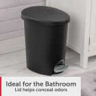 Sterilite 2.6 Gal. Black Ultra Step-On Wastebasket Image 2