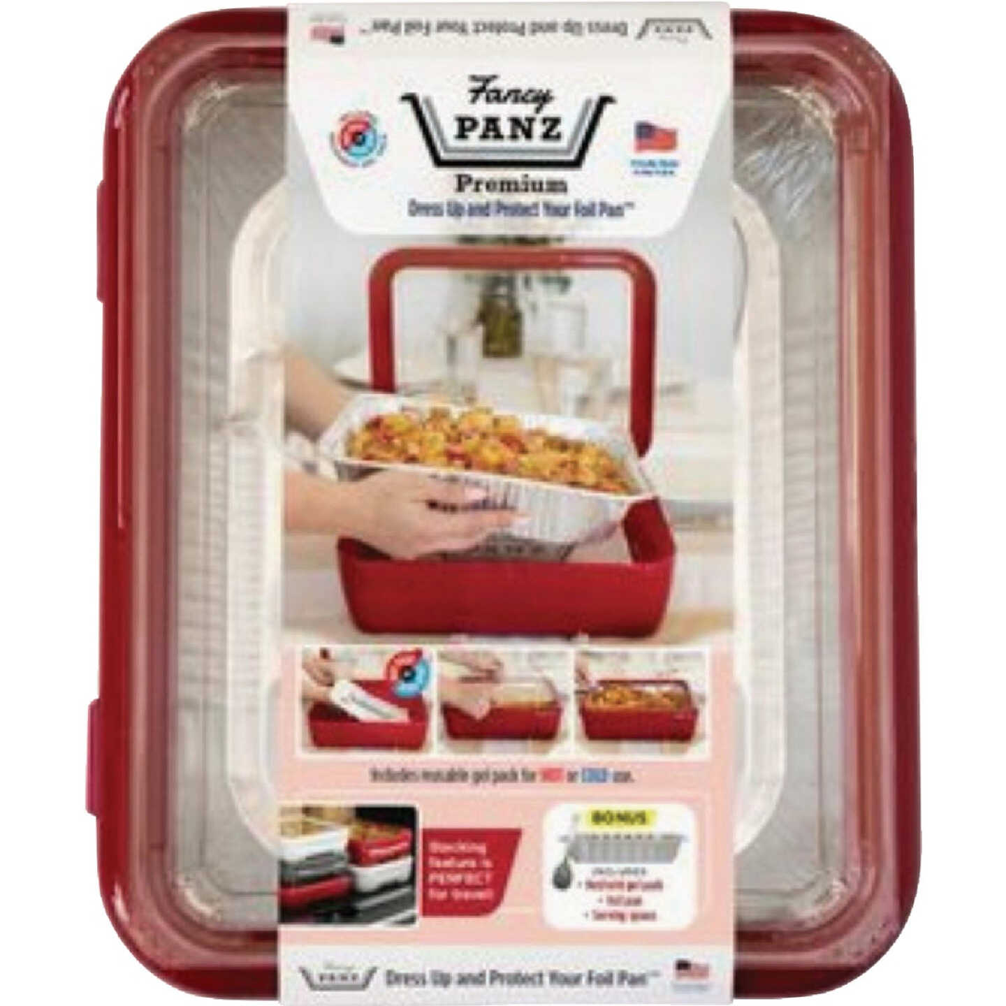 Fancy Panz Premium Red Baking Carrier with Hot/Cold Gel Pack Image 1