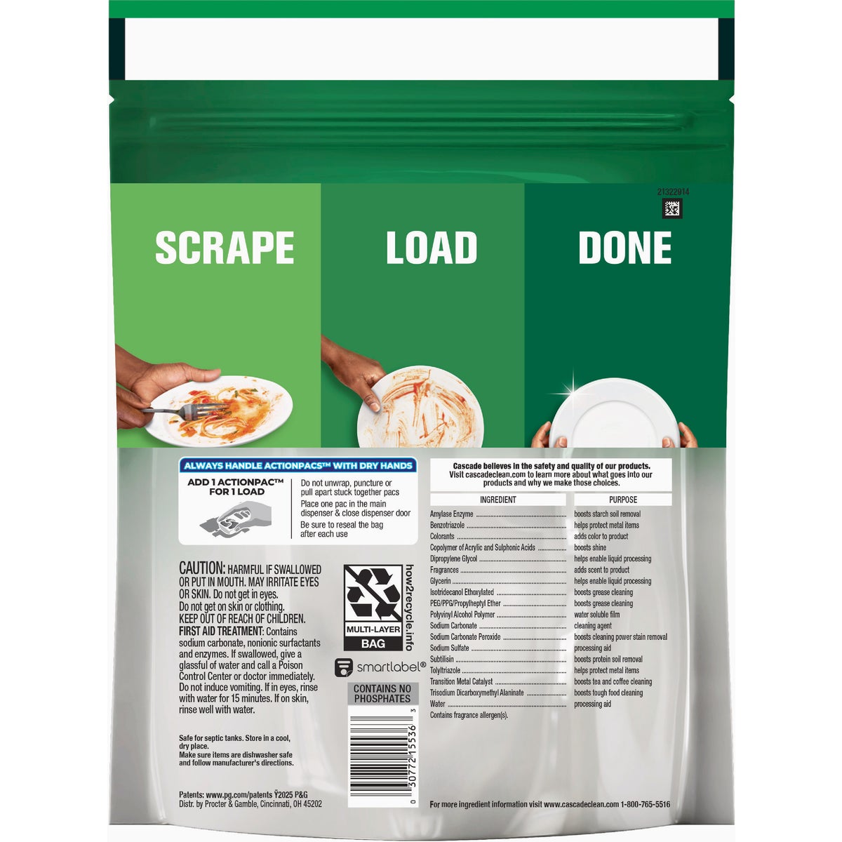 Cascade Platinum Action Pacs Fresh Dishwasher Detergent Tabs (26-Count) Image 3