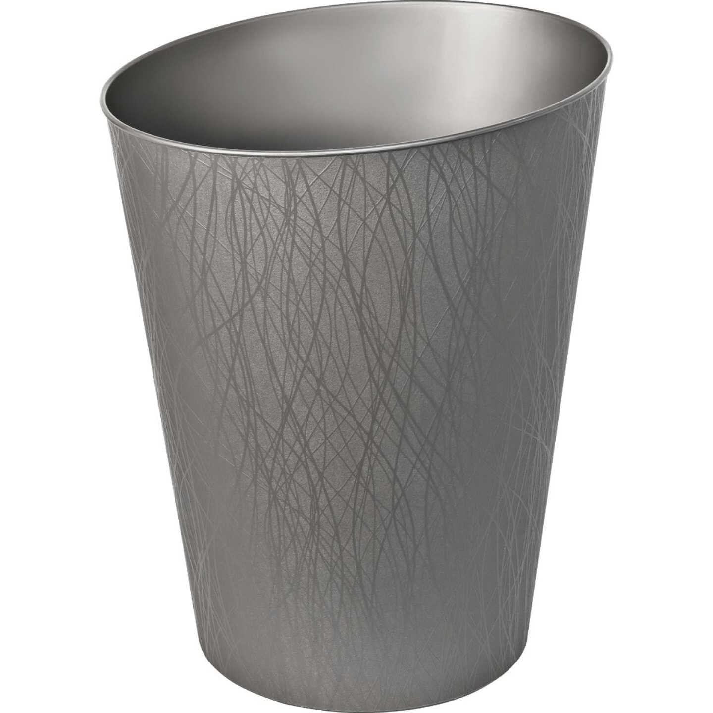 Hefty 2.3 Gal. Gun Metal Wastebasket Image 1