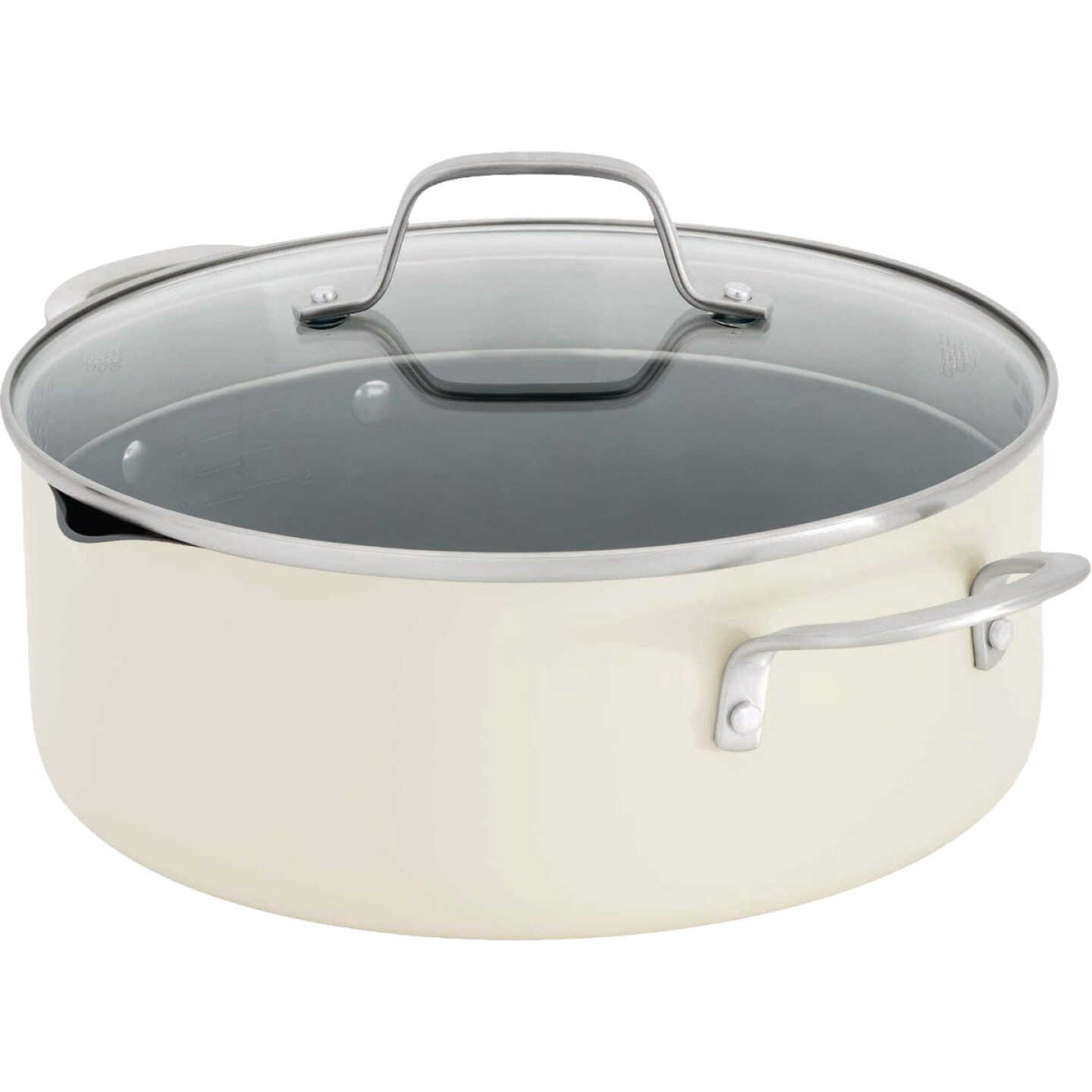 Calphalon 5 Qt. Ceramic Nonstick Dutch Oven with Lid, Flour Image 1