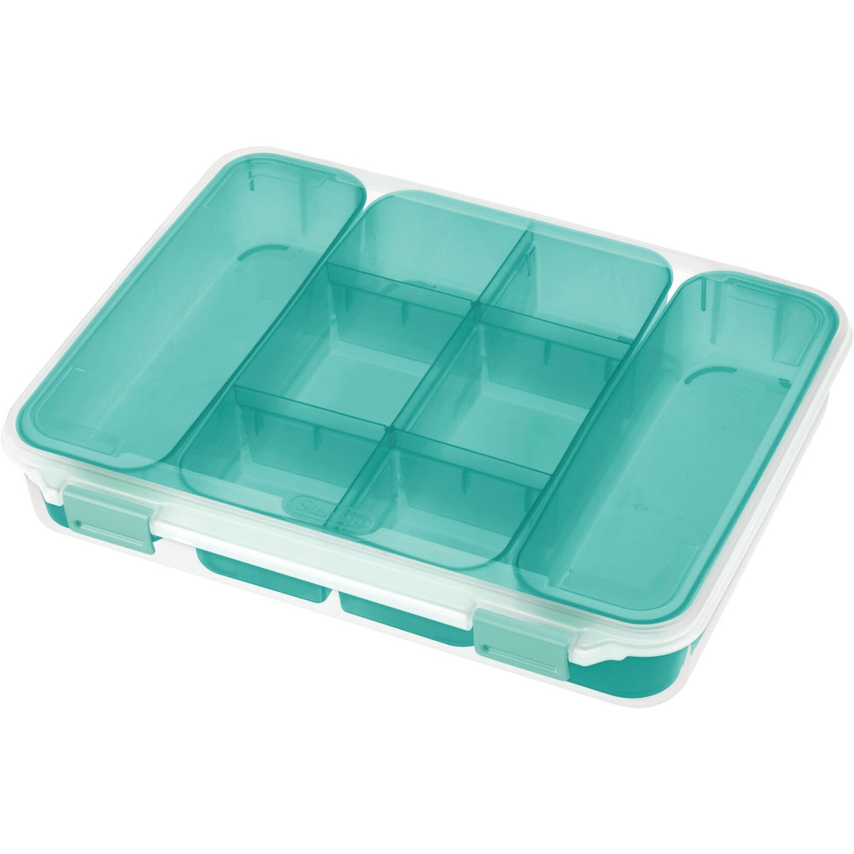 Sterilite Clear/Turquoise Divider Case