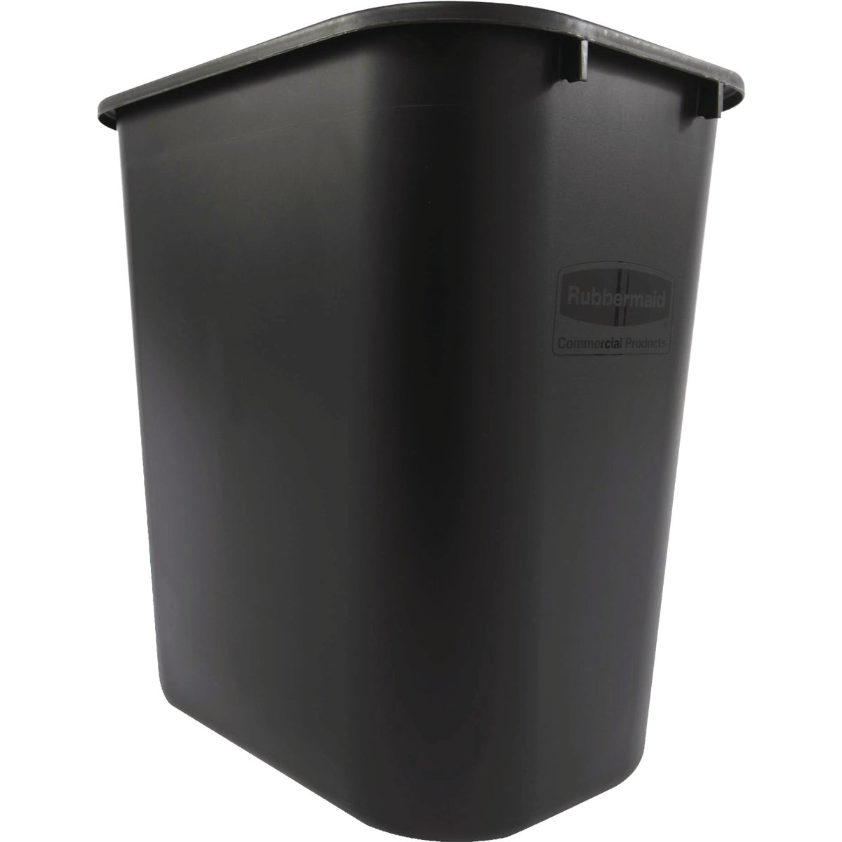 Rubbermaid Commercial 28-1/8 Qt. Black Rectangle Office Wastebasket Image 5