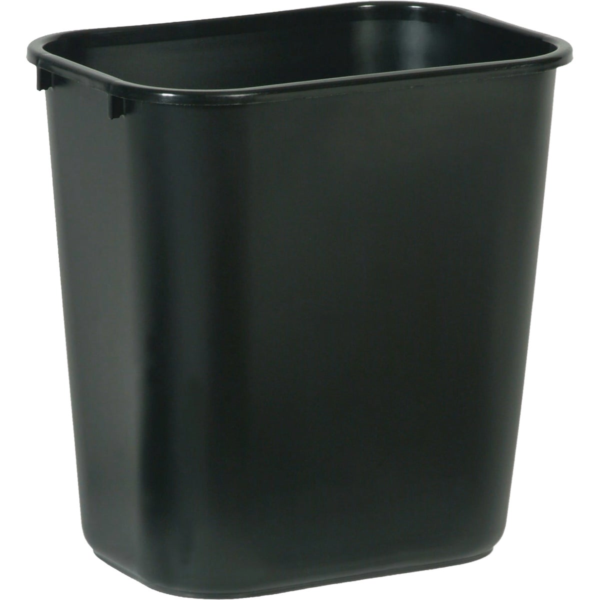 Rubbermaid Commercial 28-1/8 Qt. Black Rectangle Office Wastebasket