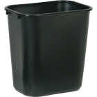 Rubbermaid Commercial 28-1/8 Qt. Black Rectangle Office Wastebasket Image 1