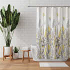 Zenna Home 70 In. x 72 In. Eva Flowers Yellow Decorative Fabric Shower Curtain Image 2