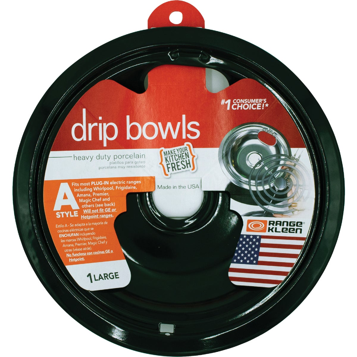 Range Kleen Electric Large 8 In. Style A Round Black Drip Pan Image 2