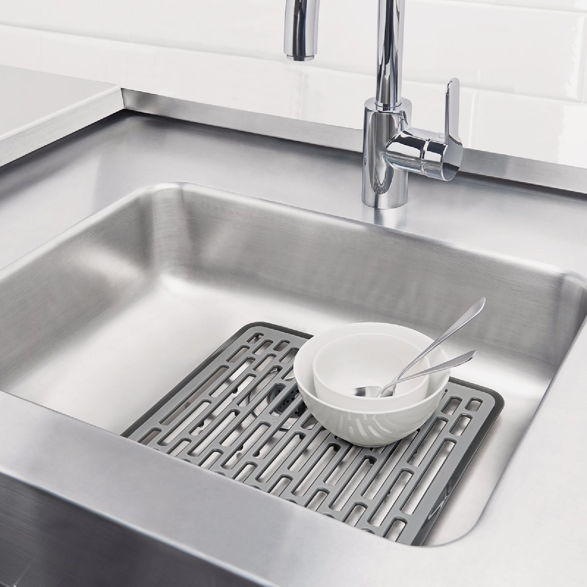 OXO Good Grips 11.5 In. x 12.25 In. Gray Sink Mat Image 2