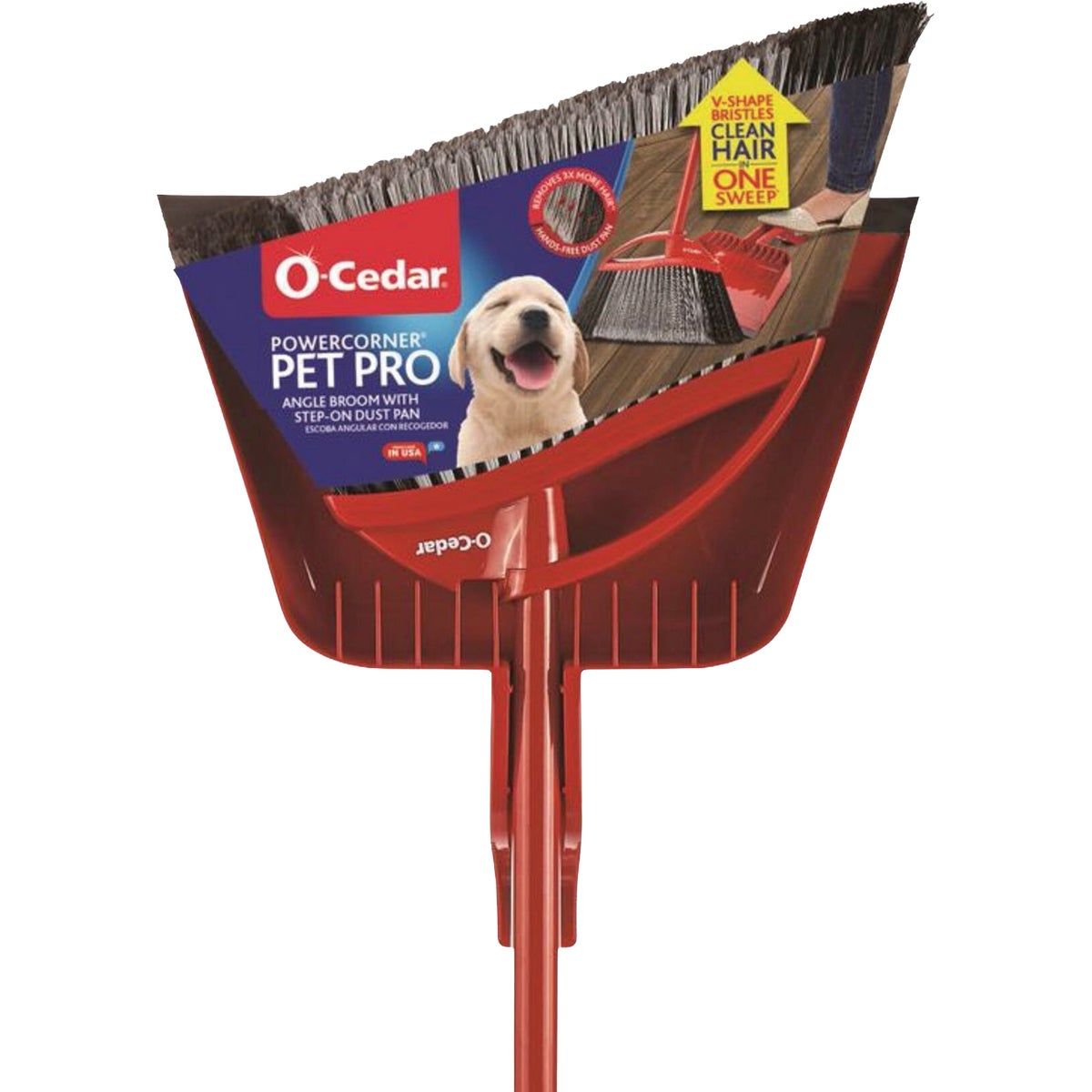 O-Cedar PowerCorner Pet Pro Broom & Step-On Dust Pan Image 2