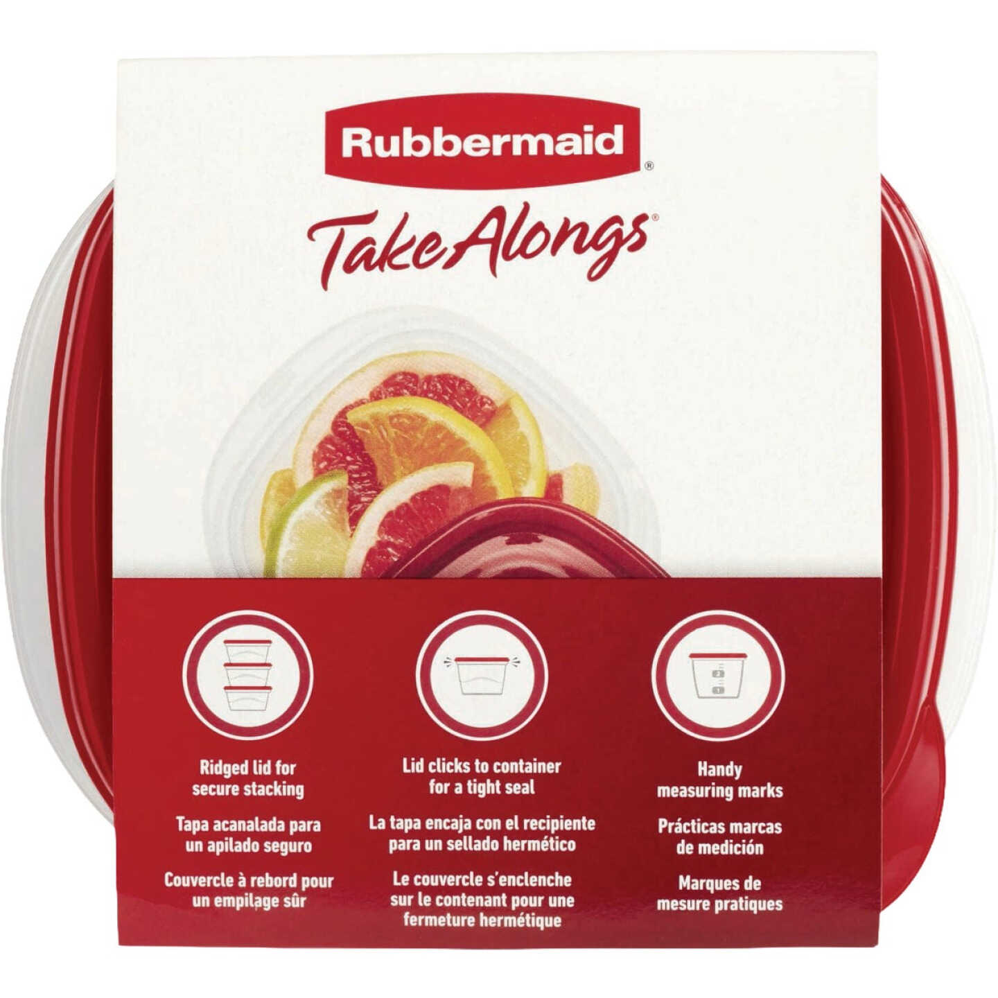 Rubbermaid TakeAlongs Red Food Storage Containers, 2.1 Cup (5-Pack) Image 3