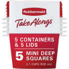 Rubbermaid TakeAlongs Red Food Storage Containers, 2.1 Cup (5-Pack) Image 2