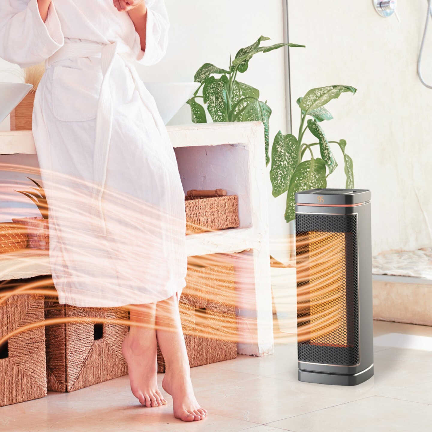 Handy Heater Copper Core Tower Oscillating Ceramic Space Heater Image 2