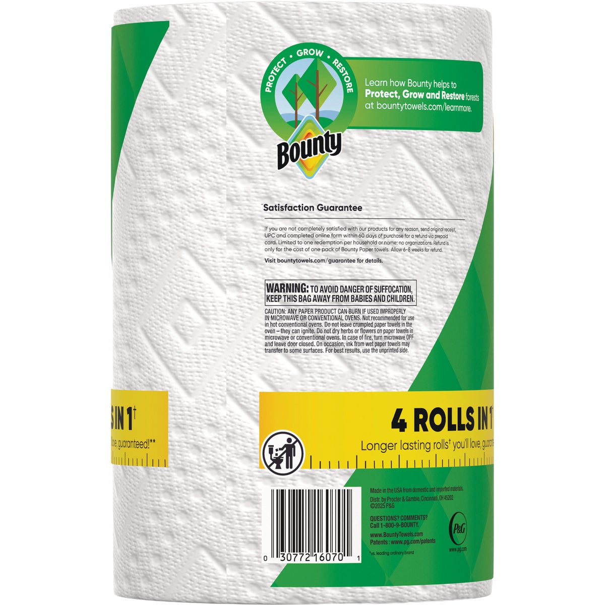 Bounty Paper Towels Select-A-Size White, 1 Mega Roll, 164 Sheets Per Roll Image 4