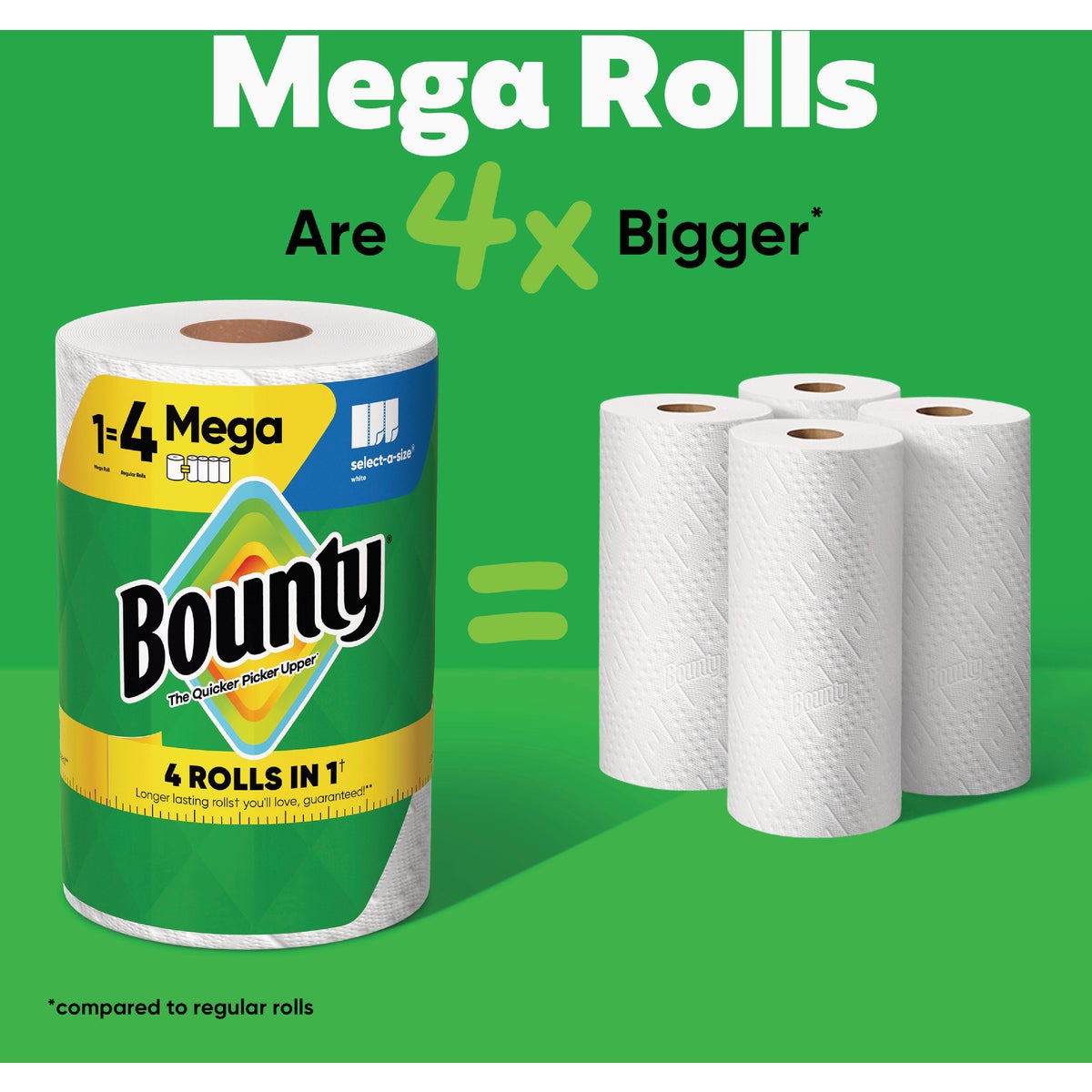 Bounty Paper Towels Select-A-Size White, 1 Mega Roll, 164 Sheets Per Roll Image 2