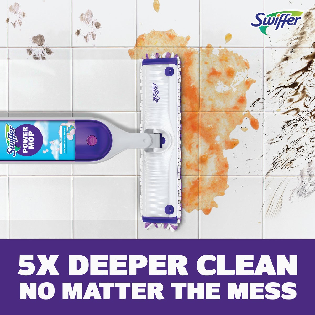 Swiffer PowerMop Multi-Surface Mop Kit with Refills and Solution, Fresh Scent Image 3