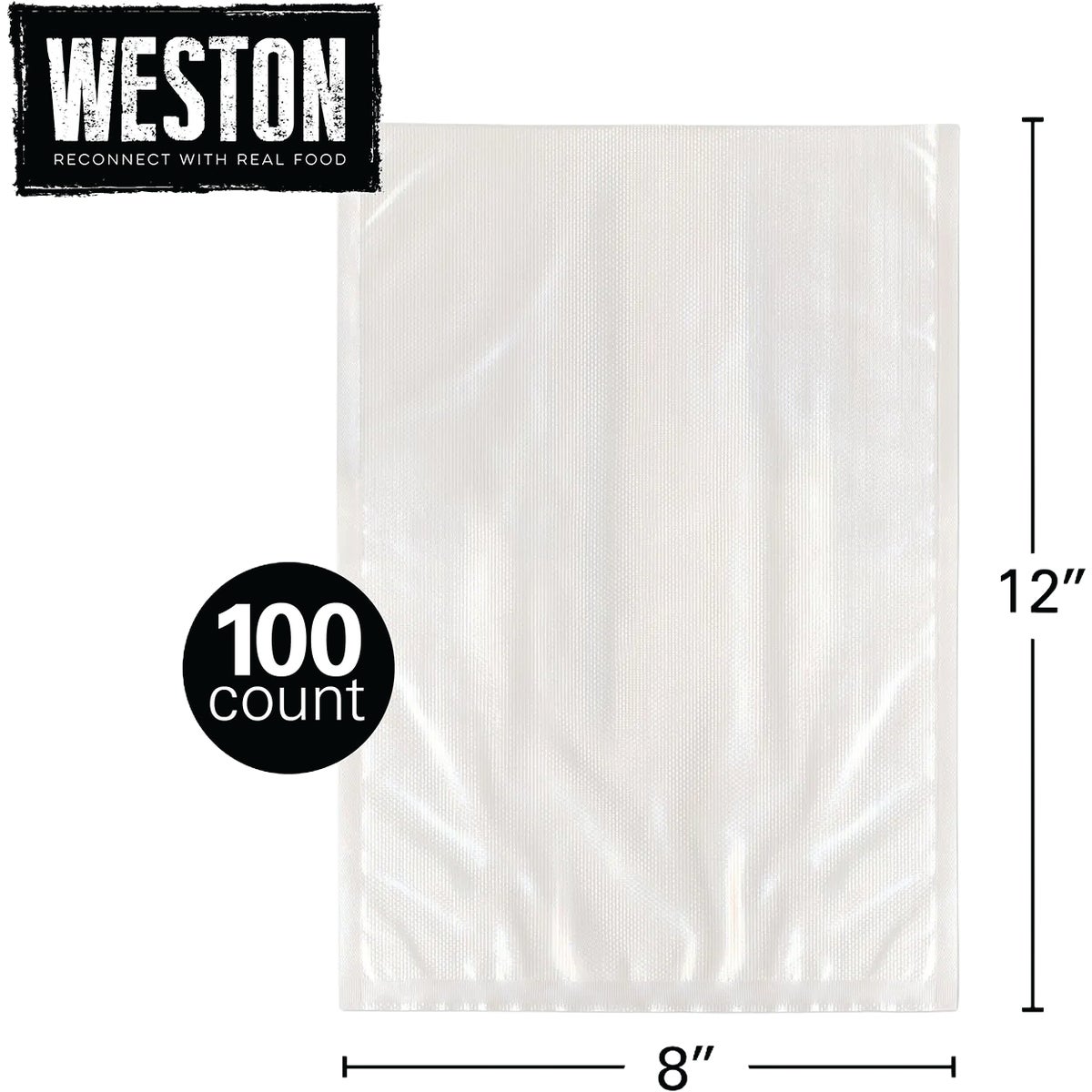 Weston 8 In. x 12 In. Pre-Cut Vacuum Sealer Bags (100-Count)