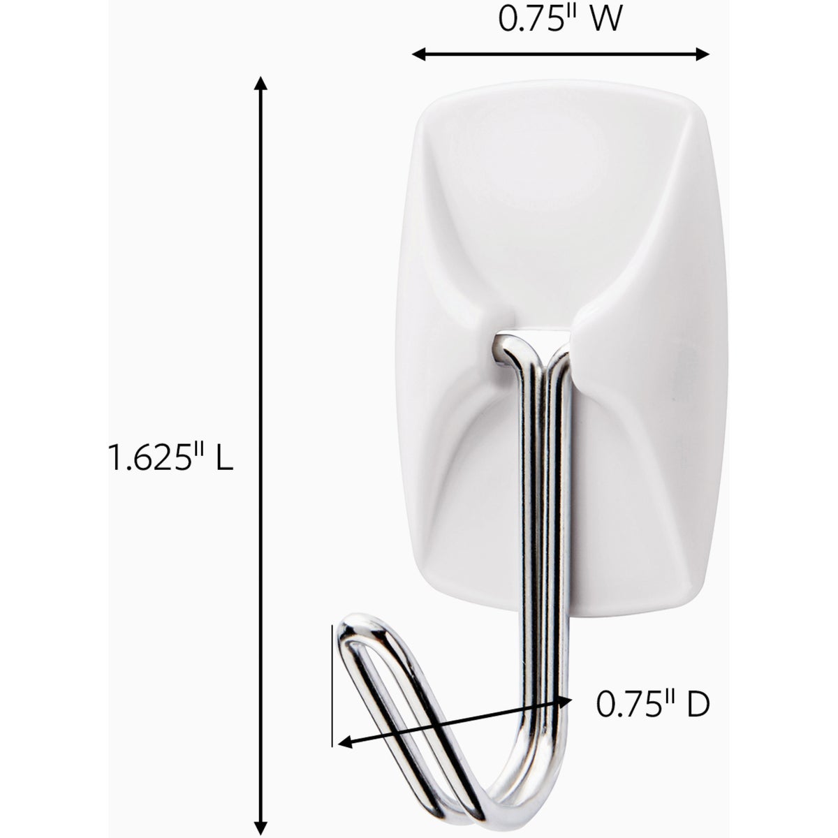 Command Small White Wire Hooks, 3 Hooks, 4 Strips Image 3