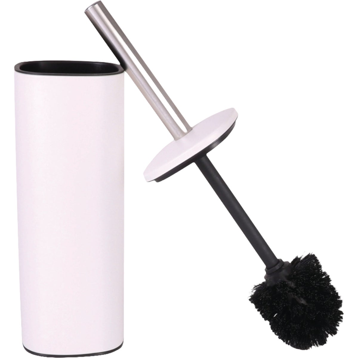 Moda At Home Stainless Handle Toilet Bowl Brush & Caddy Image 3