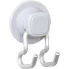 Zenna Home Rustproof Satin Chrome Power Grip Pro Adhesive/Suction Shower Storage Hook Image 1