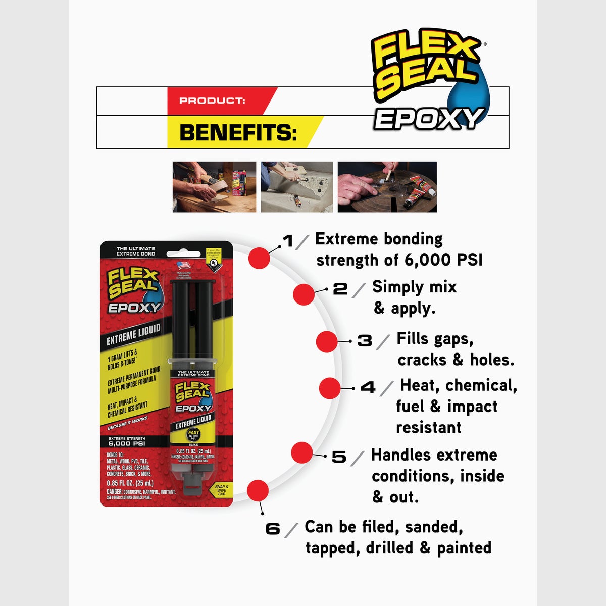 Flex Seal Epoxy 0.5 Oz. Extreme Liquid, Black (2-Pack) Image 4