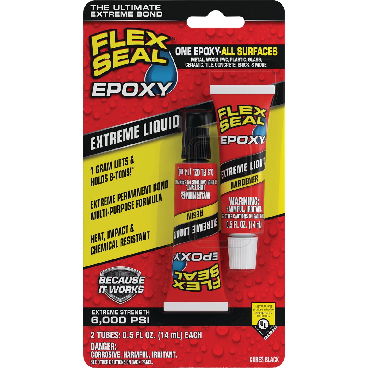 Flex Seal Epoxy 0.5 Oz. Extreme Liquid, Black (2-Pack)