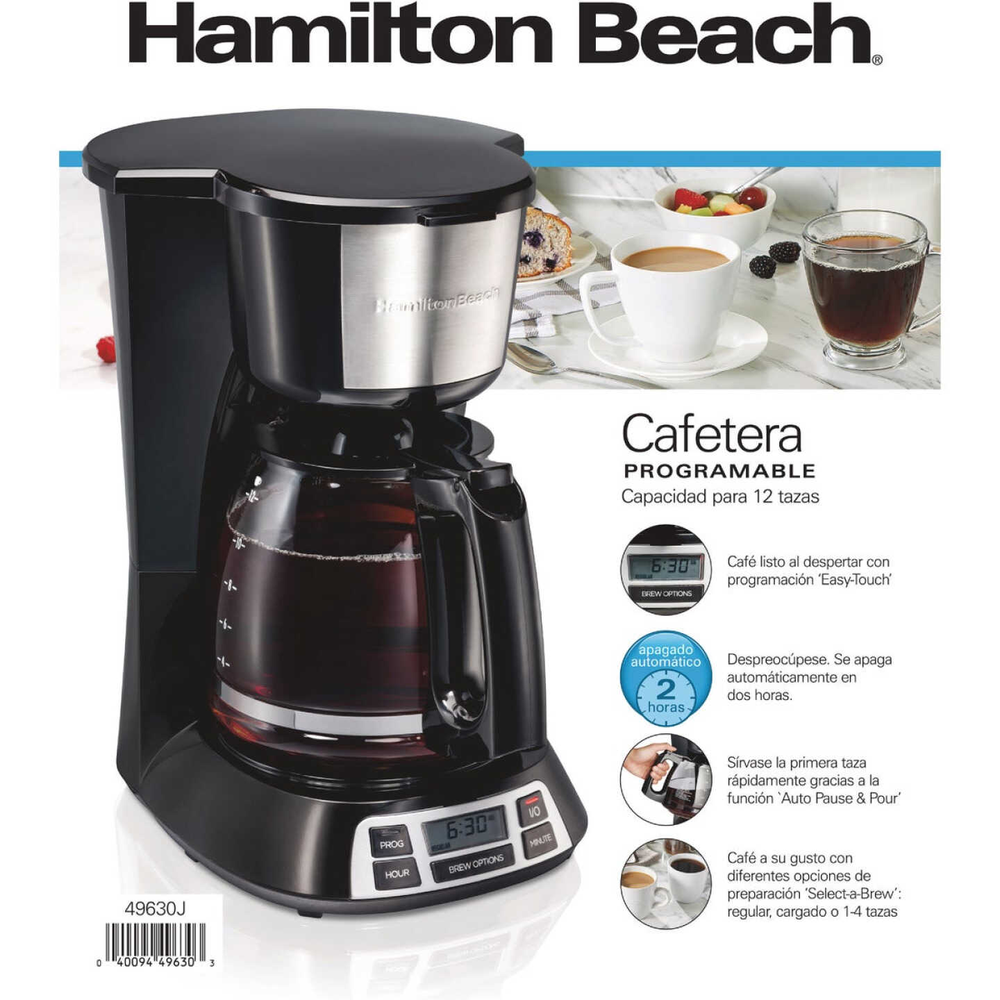 Hamilton Beach Black Programmable 12-Cup Coffee Maker Image 2