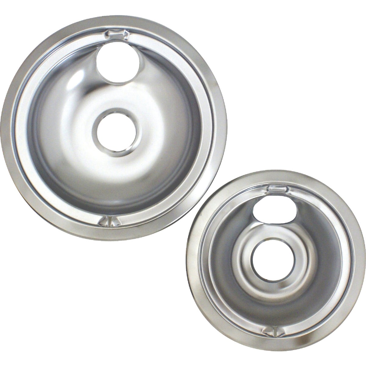 Range Kleen Electric Small 6  In. & Large 8 In. Style B Round Chrome Drip Pan Image 2