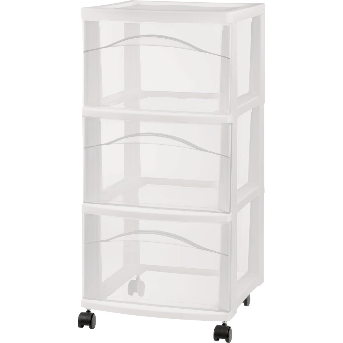 Sterilite ClearView White 3-Drawer Wheeled Storage Cart