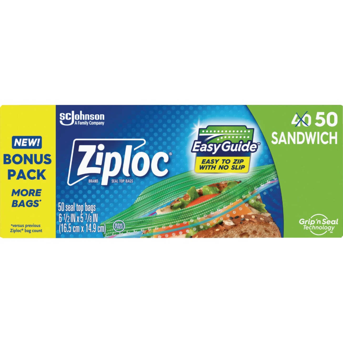 Ziploc Sandwich Food Storage Bag (50-Count) Image 1