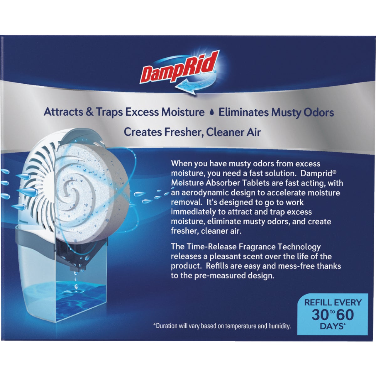 DampRid Moisture Absorber Drop-In Tablet Refill Pack, Fresh Scent, 15.8 Oz. (2-Pack) Image 3