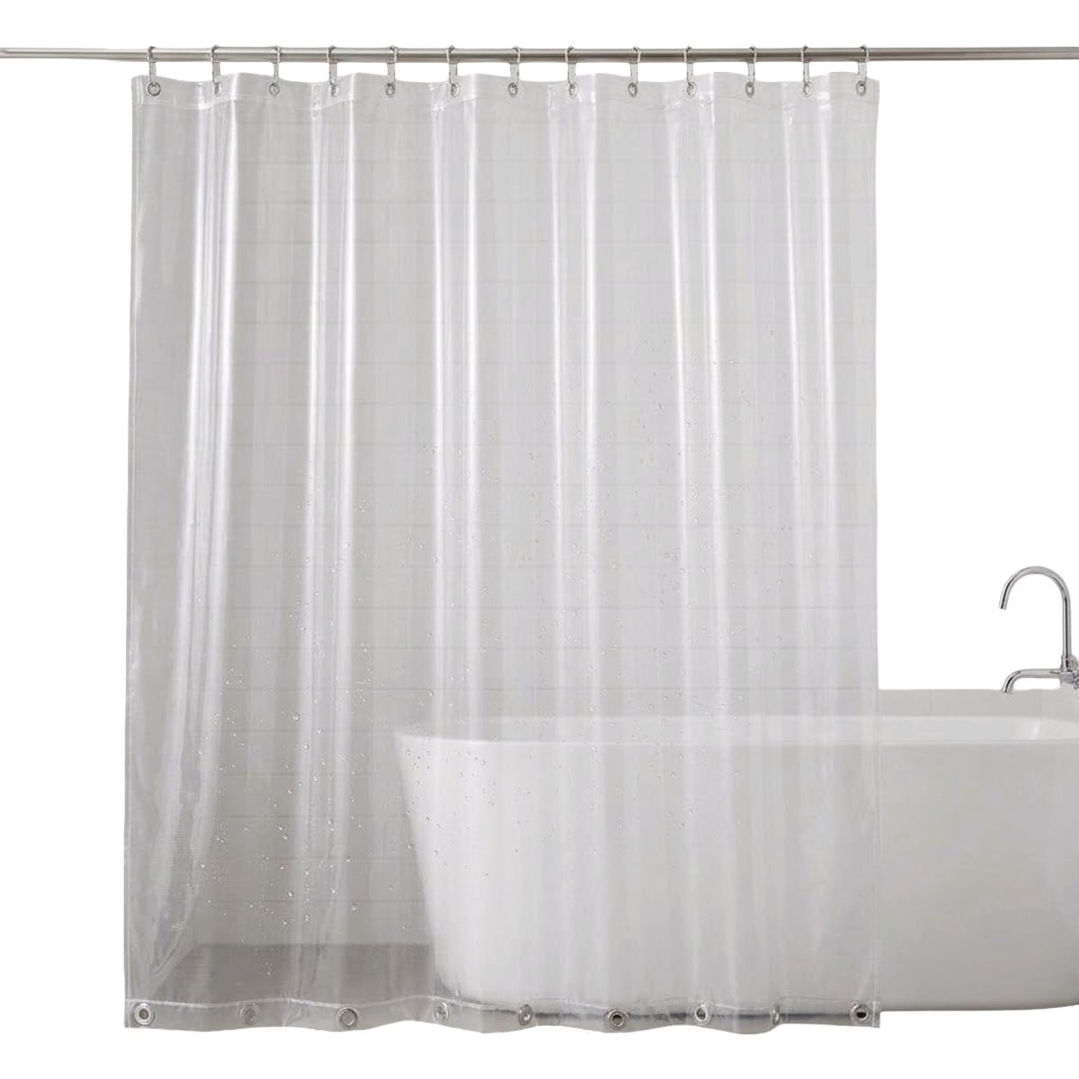 Moda At Home 70 In. x 72 In. Clear Neat &Tidy Shower Curtain Liner