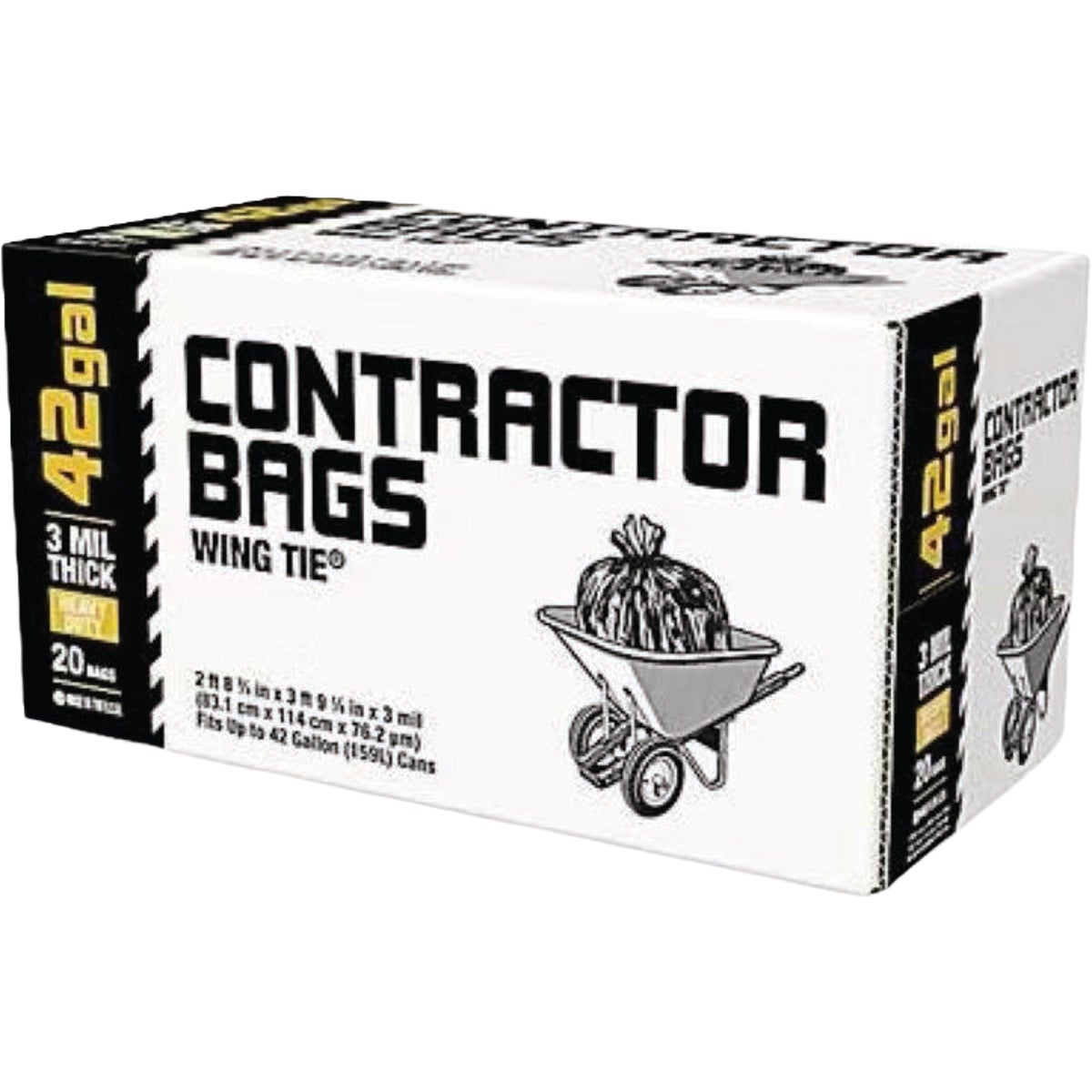 Sunbelt 42 Gal. Black Contractor Trash Bags (20-Count)