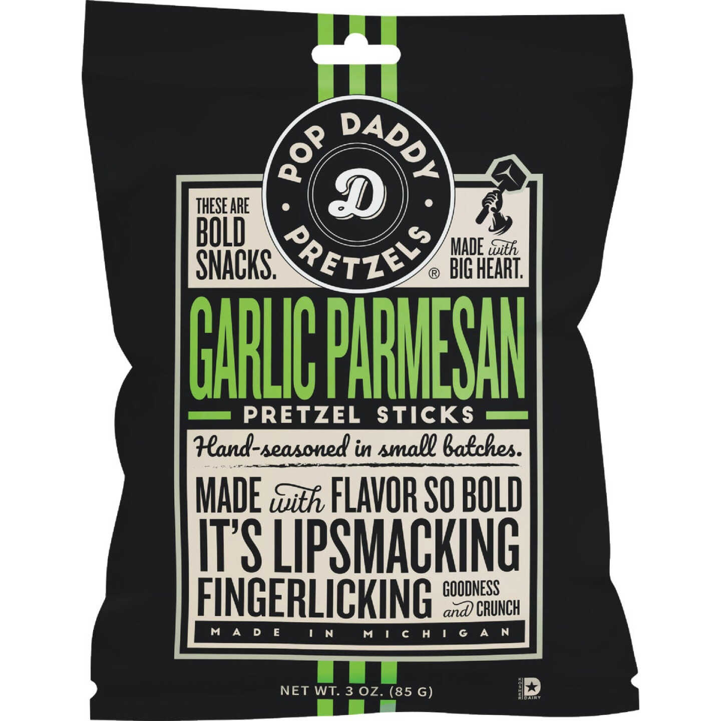 Pop Daddy 3 Oz. Garlic Parmesan Pretzel Sticks Image 1
