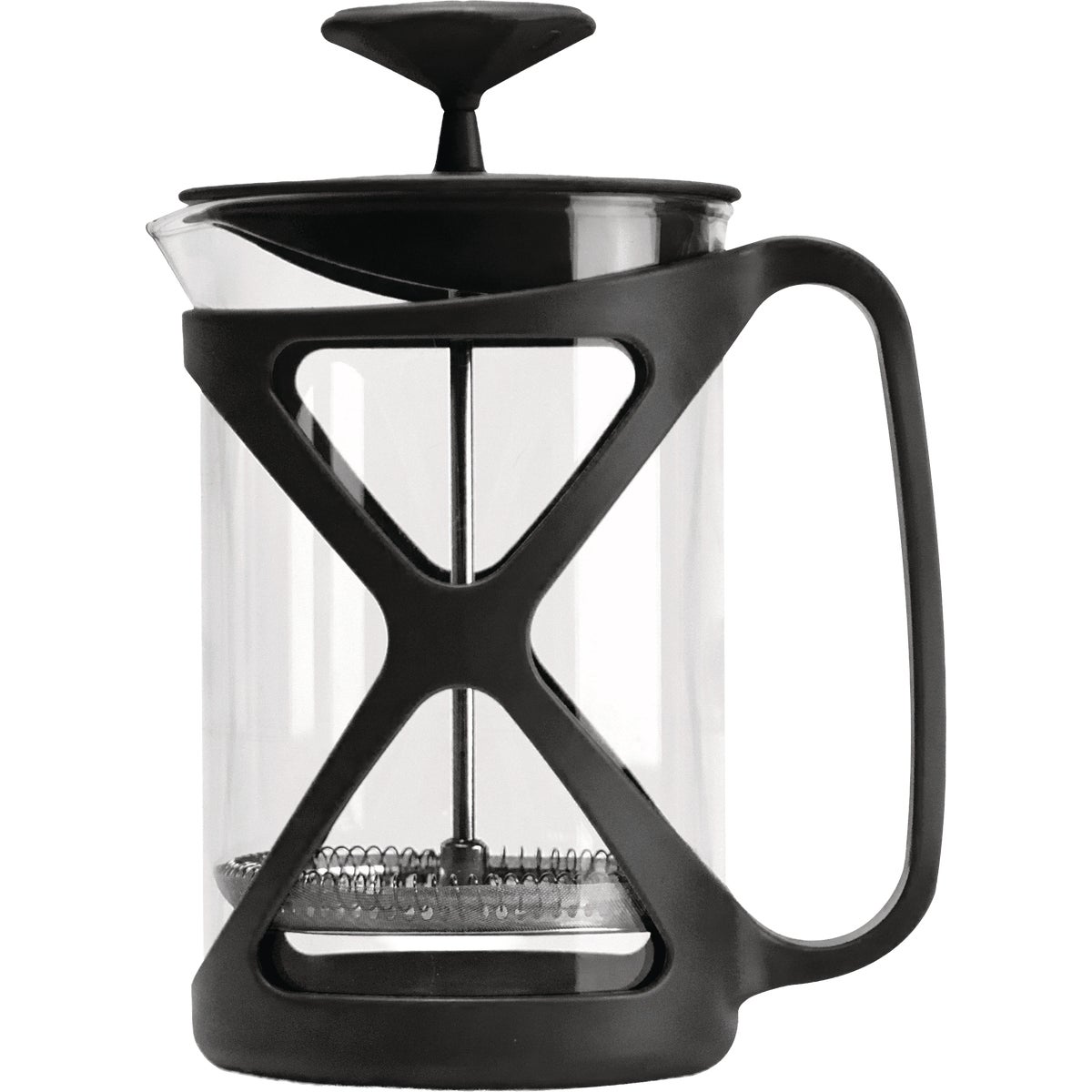 Epoca Primula Tempo Glass/Stainless Steel 6-Cup French Press Coffee Maker, Glass/Stainless Steel, 6 Cups