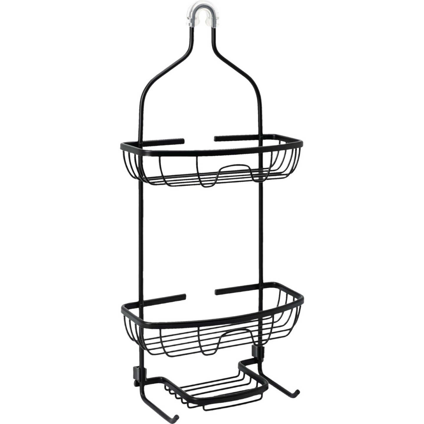 Zenna Home 11 In. x 24 In. Rustproof Hanging Shower Caddy, Matte Black Image 1