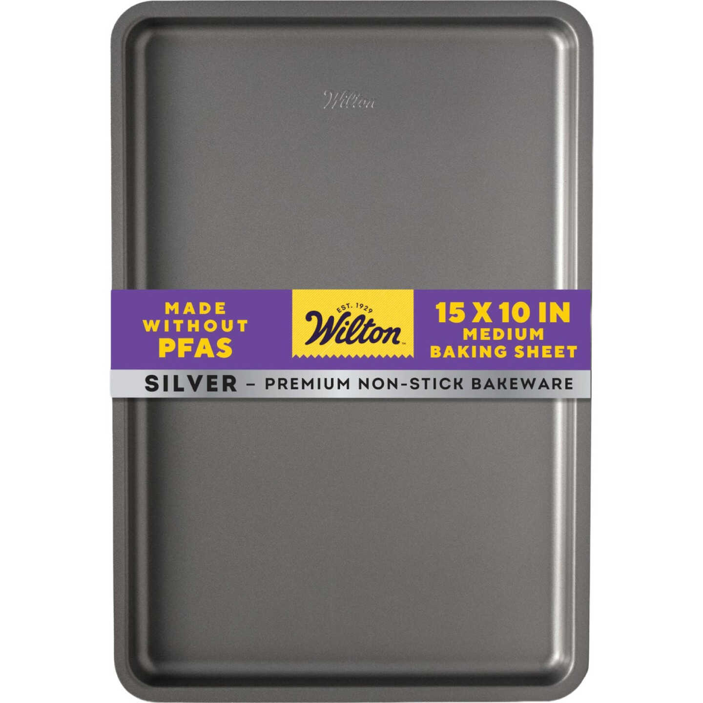 Wilton Silver 15.25 x 10.25 In. Medium Non-Stick Baking Sheet Image 1