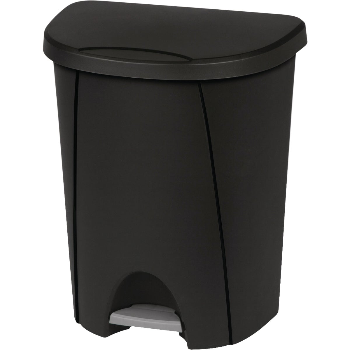 Sterilite 6.6 Gal. Black Step-On Wastebasket