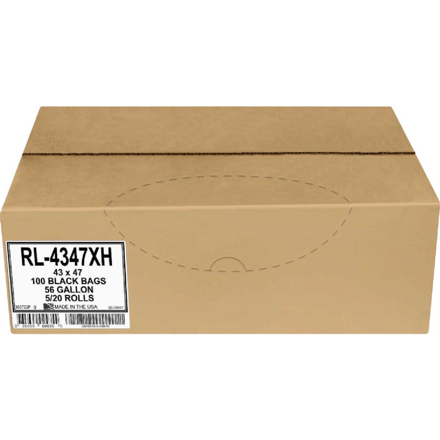 Aluf Plastics 56 Gal. 1.2 Mil. Black Low Density Can Liner (100-Count) Image 1